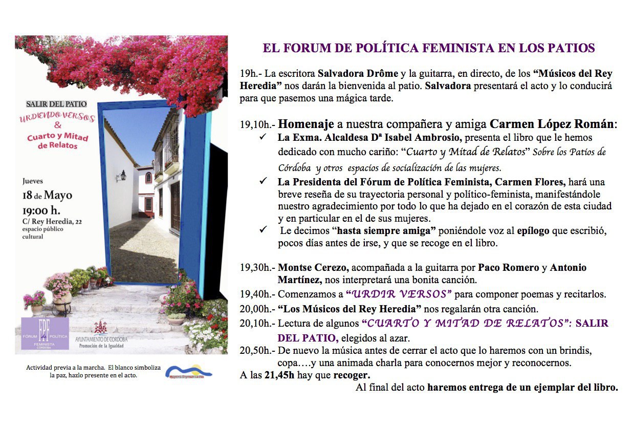 Forum de política feminista Córdoba en los patios