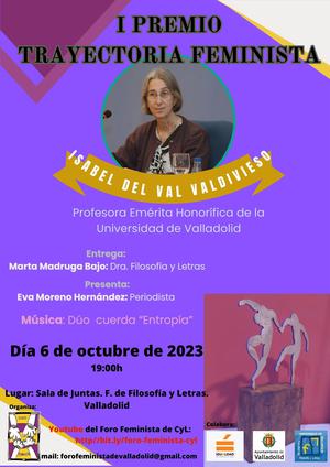 PREMIO TRAYECTORIA FEMINSTA A ISABEL DEL VAL VALDIVIESO