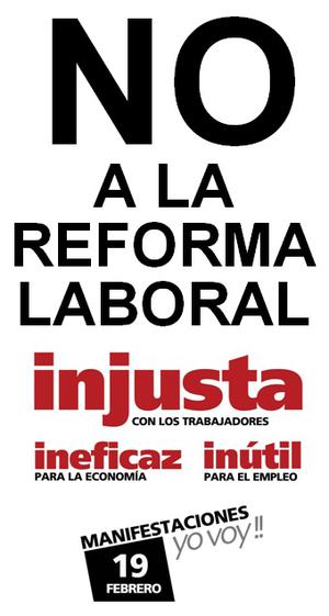 Manifestación contra la reforma laboral