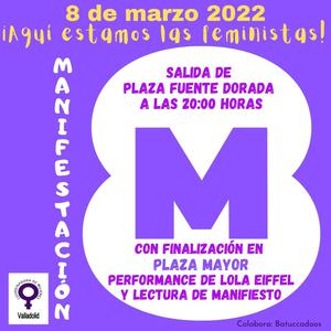 8 M DIA INTERNACIONAL DE LAS MUJERES. CONVOCAMOS A LAS 20H PLAZA FUENTE DORADA