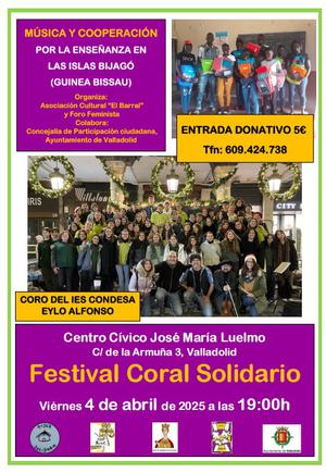 FESTIVAL CORAL SOLIDARIO. 4 de ABRIL DE 2025 A LAS 19H.